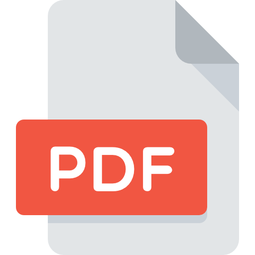 PDF para download, com seta para baixo, nas cores vermelho e branco